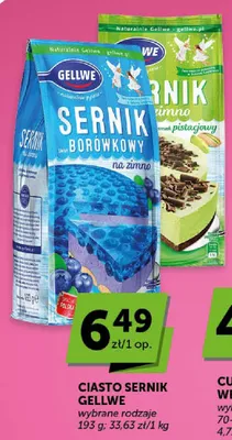 Ciasto Sernik smak pistacjowy na zimno Gellwe promocja w ABC