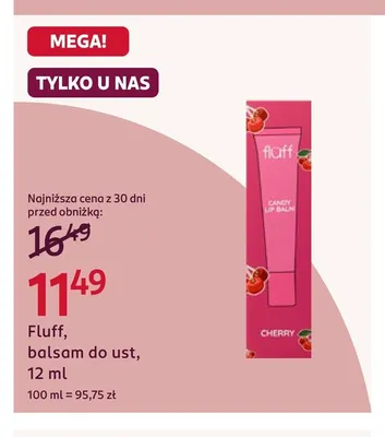 Balsam do ust Fluff promocja w Rossmann