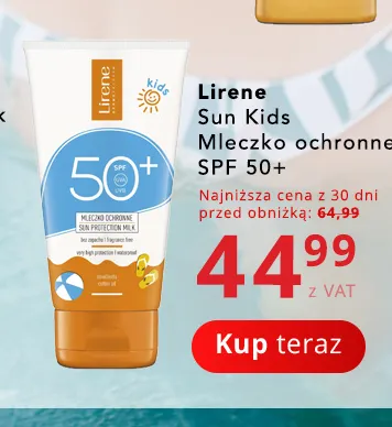 Mleczko ochronne dla dzieci Lirene Sun Kids SPF 50+ promocja w Poczta Polska