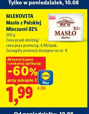 Masło z Polskiej Mleczarni 82% Mlekovita promocja w Lidl