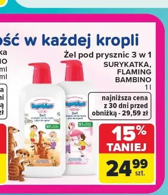 Żel pod prysznic 3 w 1 Bambino Surykatka promocja w Carrefour Market