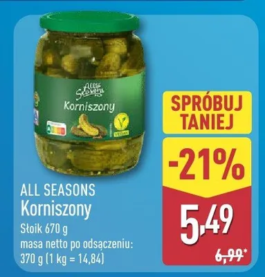 Korniszony  promocja w Aldi