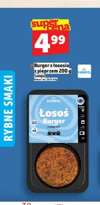 Burger z łososia z pieprzem Suempol promocja w TOPAZ
