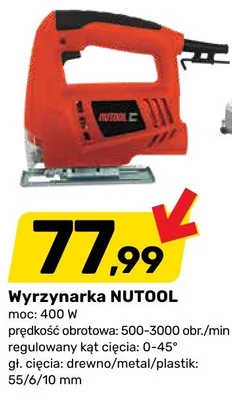 Wyrzynarka NUTOOL 400W regulowany kąt cięcia 0-45° promocja w Bricomarche