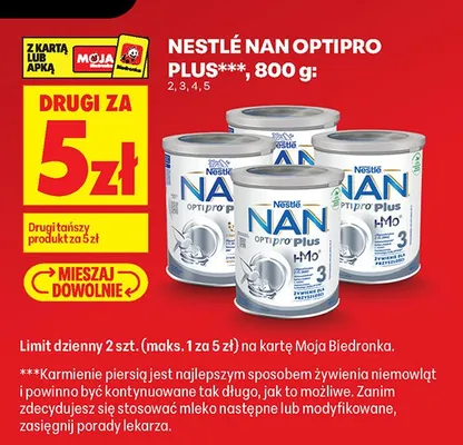 Mleko modyfikowane Nestlé NAN Optipro Plus 2 promocja w Biedronka
