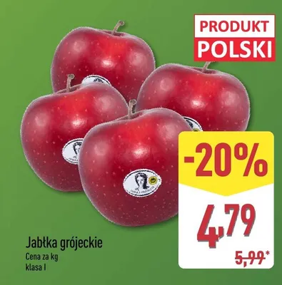 Jabłka grójeckie polskie promocja w Aldi