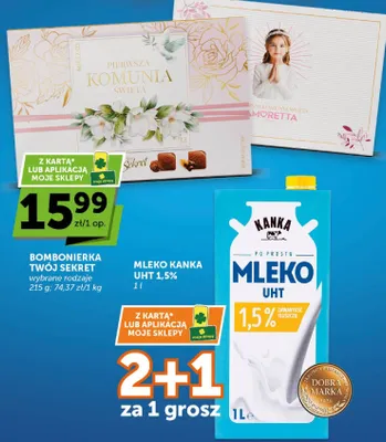 Mleko UHT 1,5% Kanka promocja w Groszek