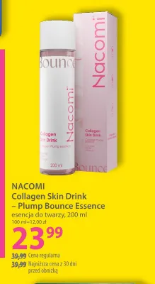 Esencja do twarzy Nacomi Collagen Skin Drink Plump Bounce Essence promocja w Hebe