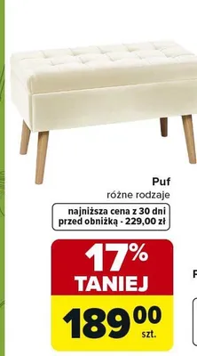 Puf różne rodzaje promocja w Carrefour