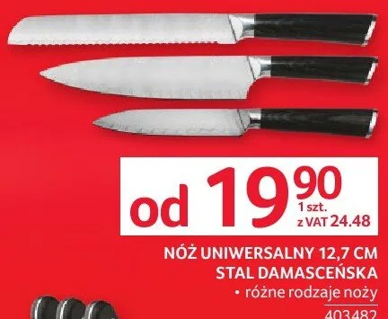 Nóż uniwersalny 12,7 cm Stal Damasceńska różne rodzaje noży promocja w Selgros