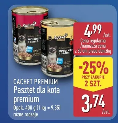 Pasztet dla kota premium różne rodzaje promocja w Aldi