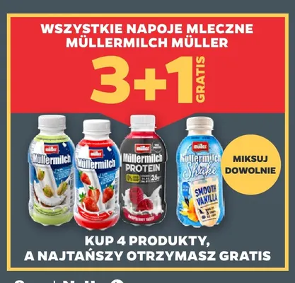 Napój mleczny Müllermilch truskawka Müller promocja w Netto