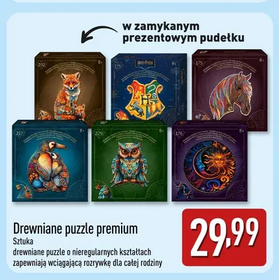 Drewniane puzzle premium promocja w Aldi