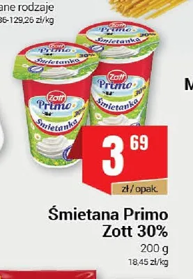 Śmietana Primo Zott 30% promocja w Premium Nasz Sklep