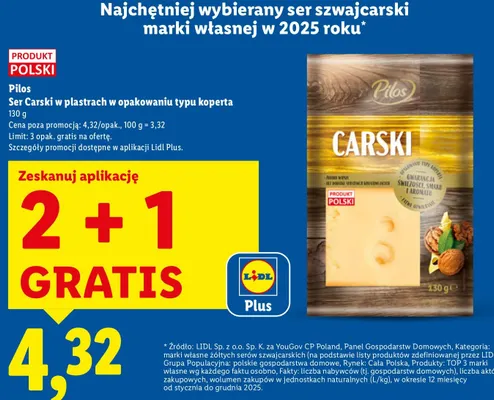 Ser carski w plastrach w opakowaniu typu koperta promocja w Lidl