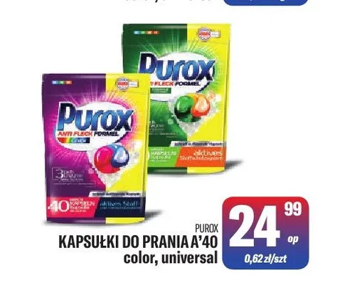 Kapsułki do prania Purox color promocja w Tomi Markt