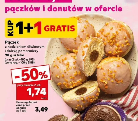 Pączek z nadzieniem śliwkowym i skórką pomarańczy promocja w Kaufland