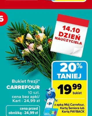 Bukiet frezji Carrefour promocja w Carrefour