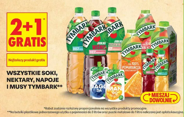 Napój Tymbark Jabłko Brzoskwinia promocja w Biedronka