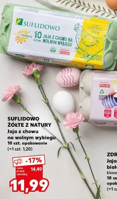 Jaja ściółkowe białe klasa L promocja w Kaufland