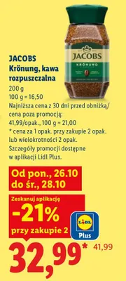 Kawa rozpuszczalna Jacobs Krönung promocja w Lidl