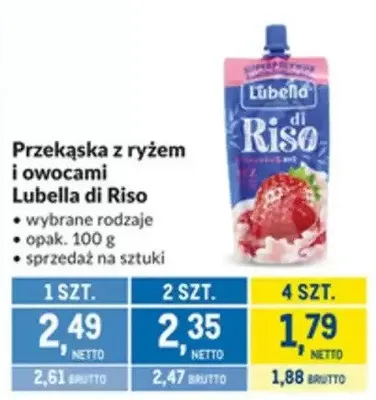 Przekąska z ryżem i owocami Lubella di Riso promocja w Makro