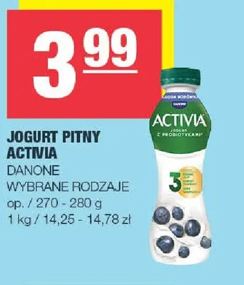 Jogurt pitny Activia wybrane rodzaje promocja w SPAR