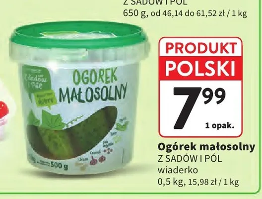 Ogórek małosolny Z Sadów I Pól promocja w Intermarche