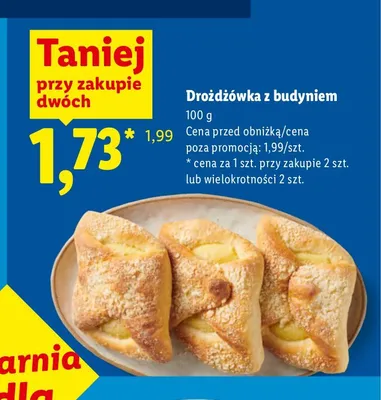 Drożdżówka z budyniem promocja w Lidl