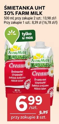 Śmietanka 30% farm milk promocja w Stokrotka