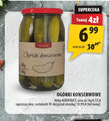 Ogórki konserwowe AgroFruct promocja w Arhelan