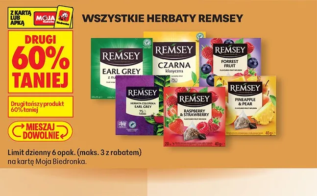 Wszystkie herbaty DRUGA -60% promocja w Biedronka