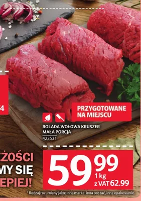 Rolada wołowa Kruszer mała porcja promocja w Selgros
