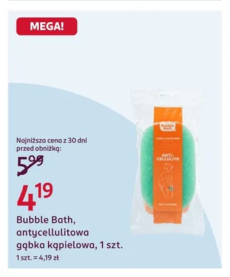 Antycellulitowa gąbka kąpielowa Bubble Bath promocja w Rossmann