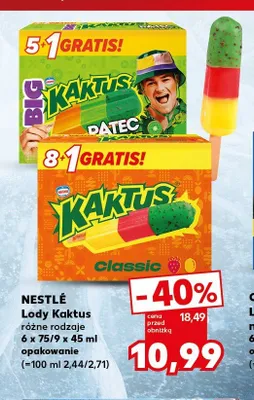 Lody Kaktus Classic Nestlé 9-pak 45 ml promocja w Kaufland