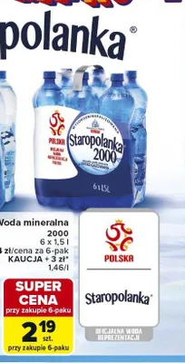 Woda mineralna Staropolanka 2000 6-pak 1,5l promocja w Carrefour Market