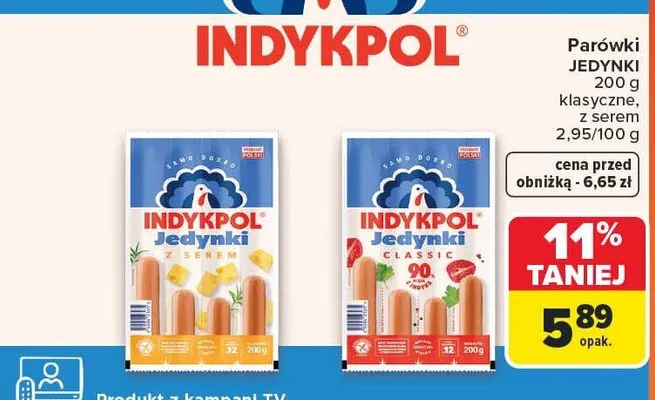 Parówki jedynki klasyczne, z serem promocja w Carrefour Market