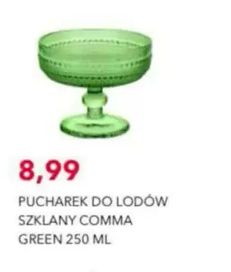 Pucharek do lodów szklany Comma Green 250 ml promocja w Nela
