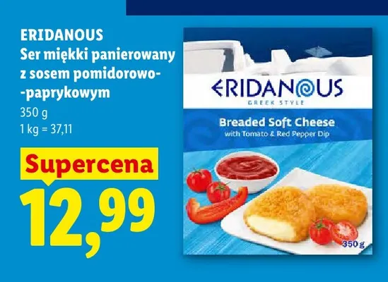Ser miękki panierowany z sosem pomidorowo-paprykowym Eridanous promocja w Lidl