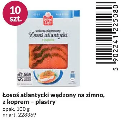 Łosoś atlantycki wędzony na zimno, z koprem plastry promocja w Makro