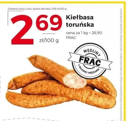Kiełbasa toruńska FRAC promocja w Frac