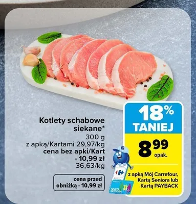 Kotlety schabowe siekane promocja w Carrefour Market