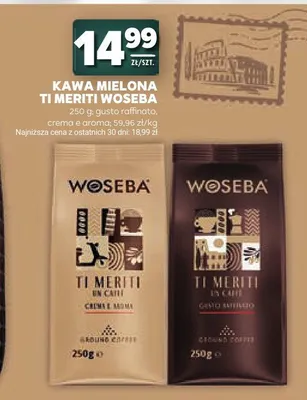 Kawa mielona Woseba Ti Meriti Crema e Aroma promocja w Stokrotka