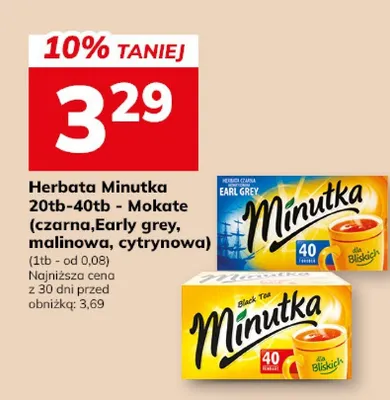 Herbata czarna Minutka 20tb-40tb - Mokate promocja w Hitpol