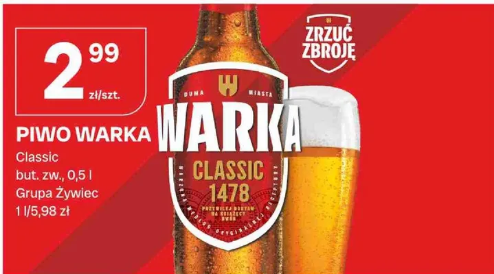 Piwo Warka Classic promocja w Chorten