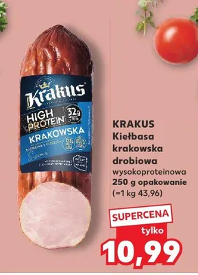 Kiełbasa krakowska drobiowa wysokoproteinowa promocja w Kaufland