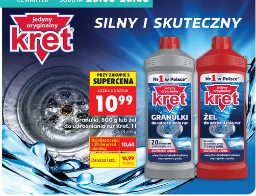 Granulki do udrażniania rur promocja w Biedronka