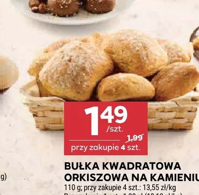 Bułka kwadratowa orkiszowa na kamieniu promocja w Stokrotka