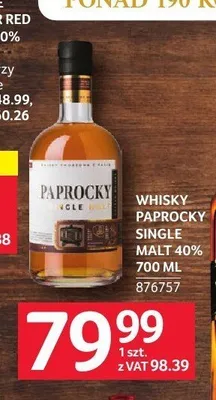 Whisky Paprocky Single Malt promocja w Selgros