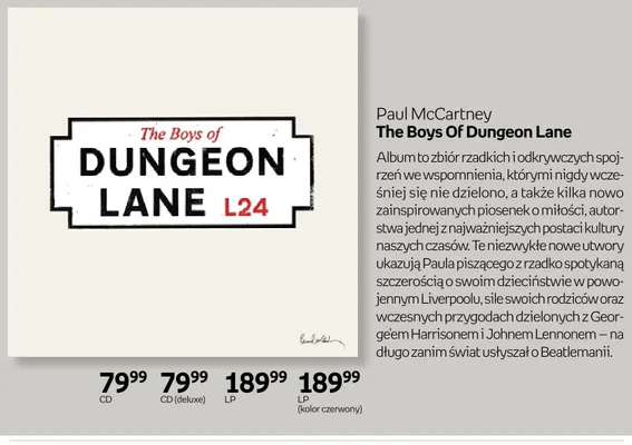Paul McCartney The Boys Of Dungeon Lane promocja w Empik